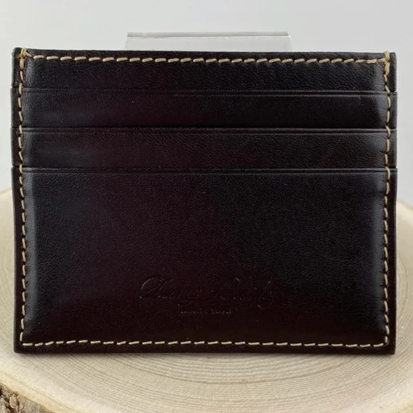 Dooney & Bourke T’Moro Brown Leather Card Holder Sample. Great stocking stuffer! - Picture 1 of 10